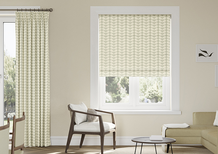 Orla Kiely Solid Stem, Pebble - Twist&Fit Roman Blind - Image 3